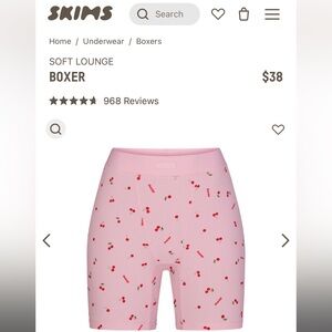 skims cherry blossom soft lounge boxer